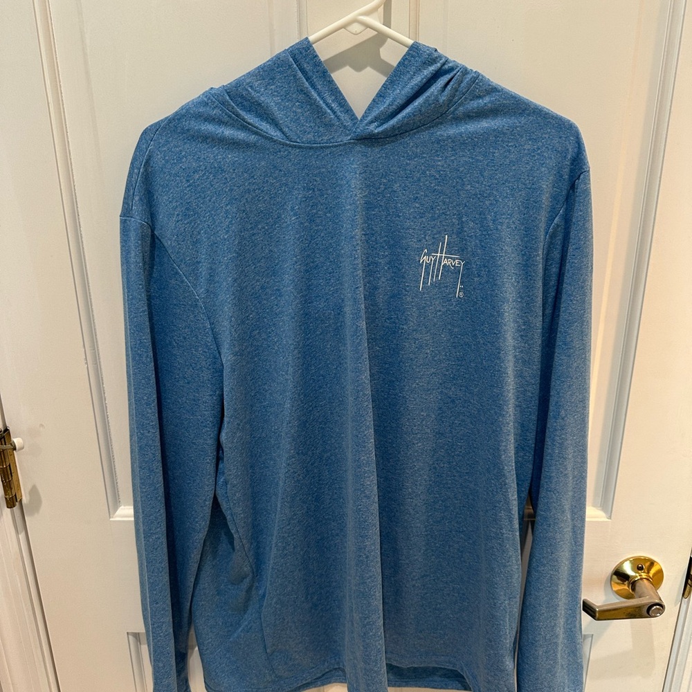 Guy Harvey - Men's Shark Sketch Long Sleeve Performance Hoodie